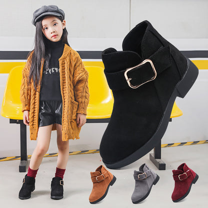 Bottes en cuir daim pour grands enfants