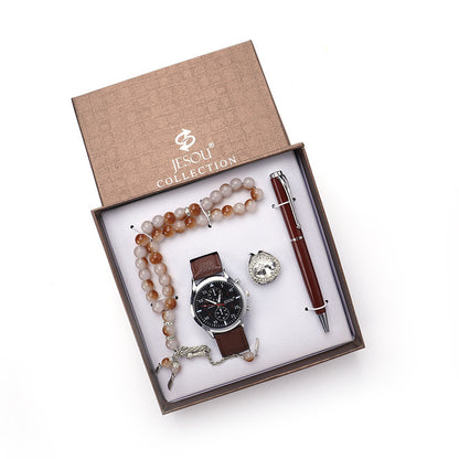 Coffret Cadeau Coffret Bague Chapelet Montre Quartz Stylo