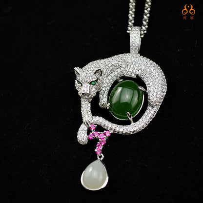 Argent incrusté de jade ensemble de bijoux