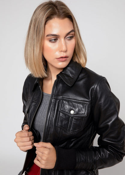 Veste en cuir Annalise pour femme