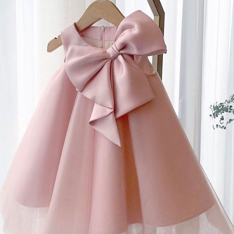 Robe pour fille avec gros nœud style coréen pour bébé fille