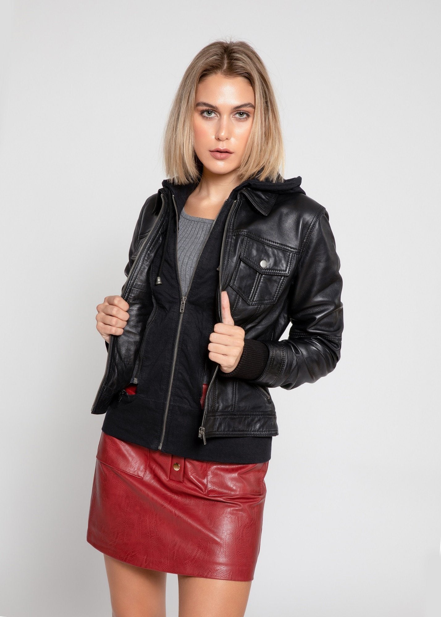 Veste en cuir Annalise pour femme