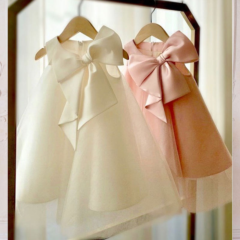 Robe pour fille avec gros nœud style coréen pour bébé fille