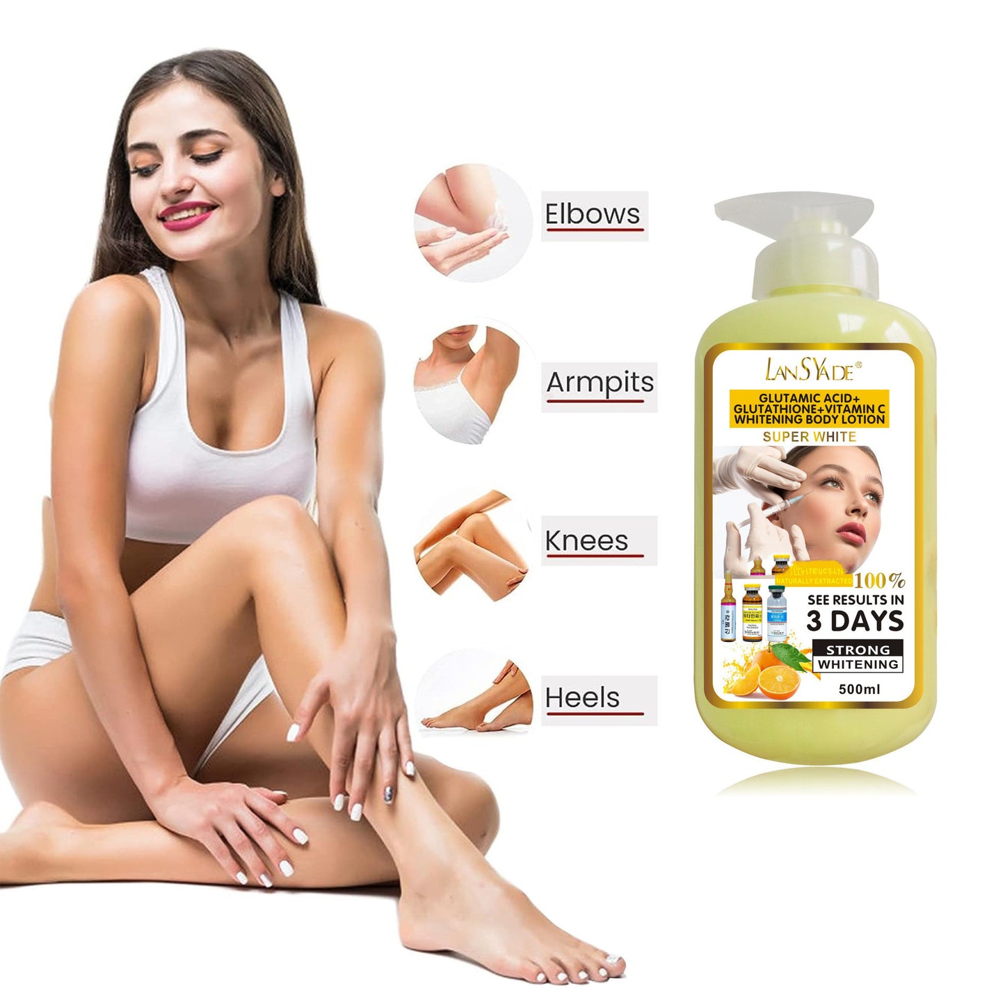 Lotion VC Glutathion 500ml - Éclaircissante et Hydratante pour le corps