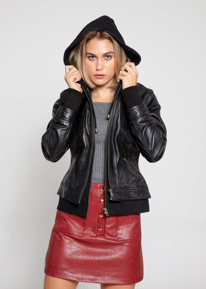 Veste en cuir Annalise pour femme