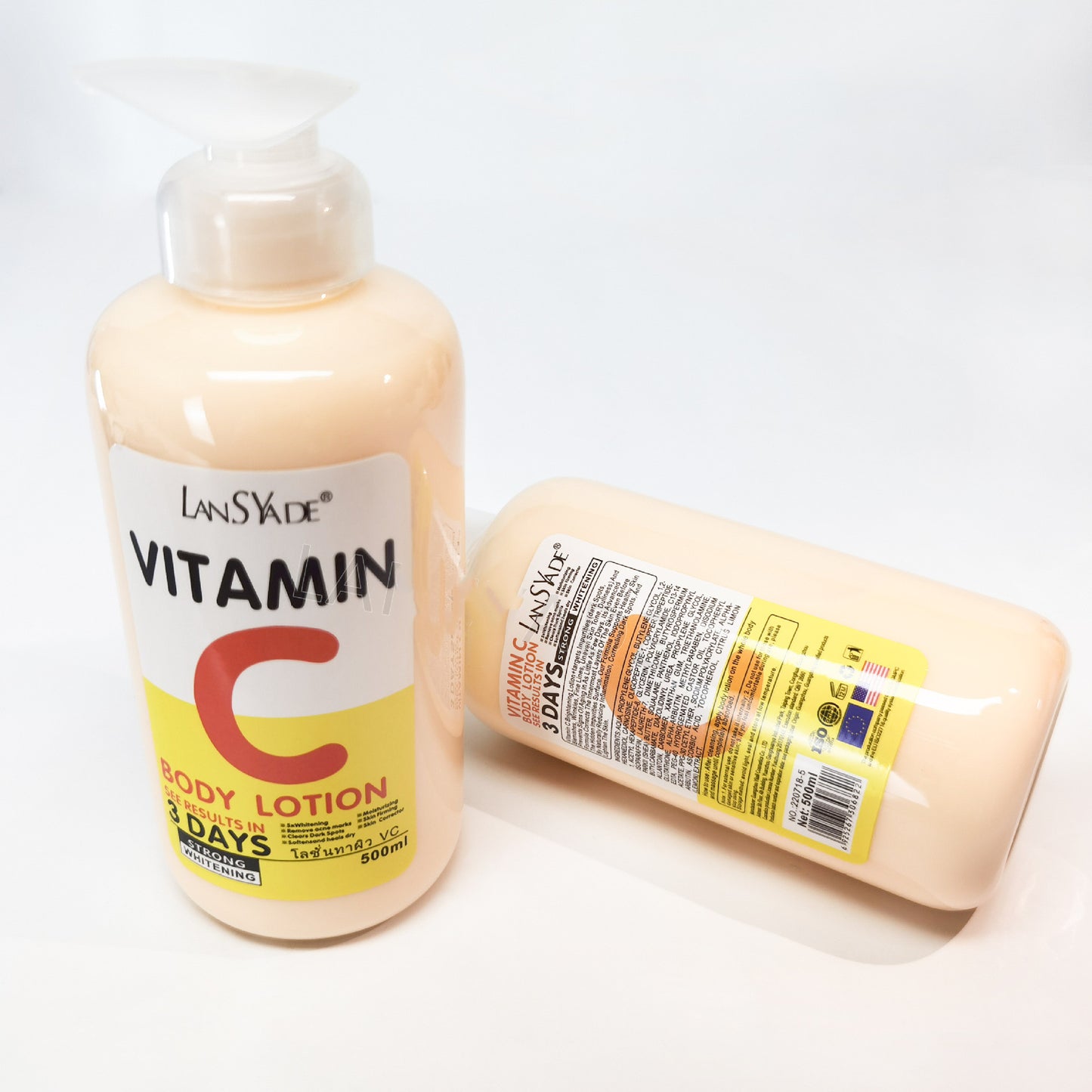 Lotion VC à l'Acide Tartrique et Vitamine E - Lotion Éclaircissante et Hydratante 500ml