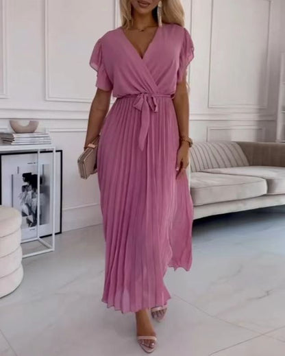 Robe de couleur unie pour femme à la mode