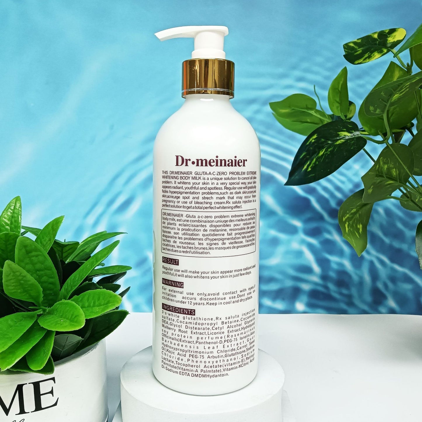 Lotion Glutathion en or 24 K hydratante et éclaircissante